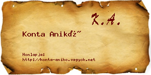 Konta Anikó névjegykártya